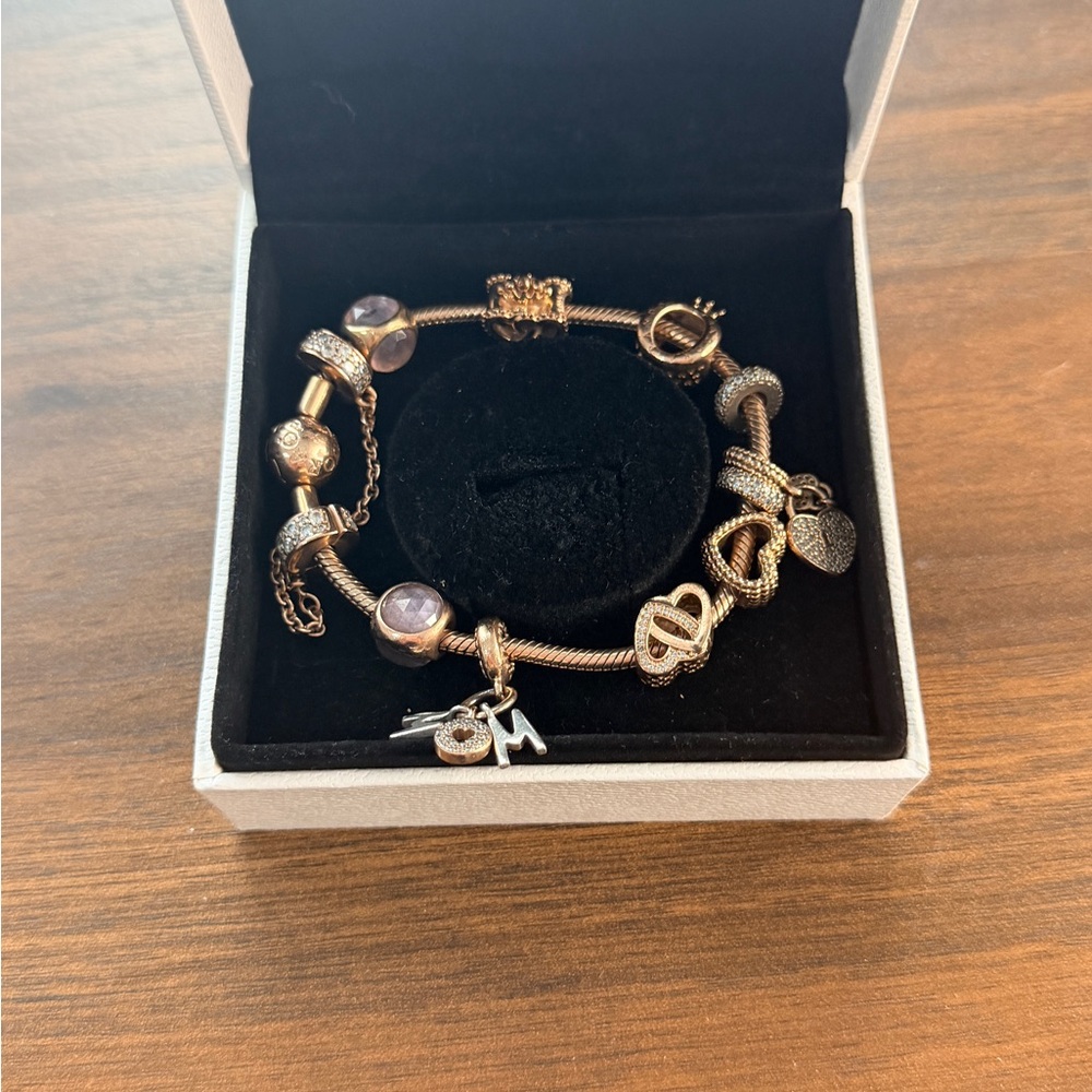 Elegant rose gold plating Charm Bracelet